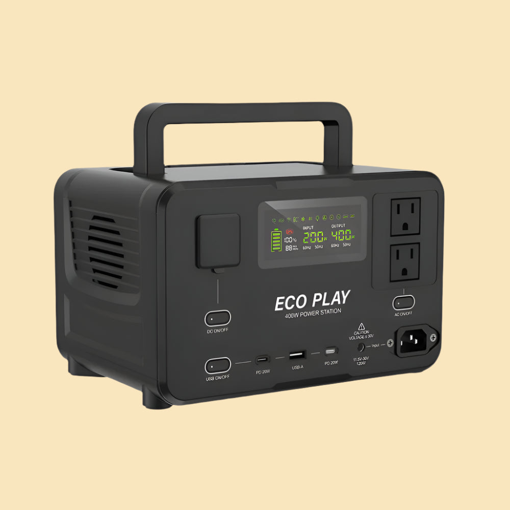 ECO PLAY N089 - 400W Portable Power Station, Black