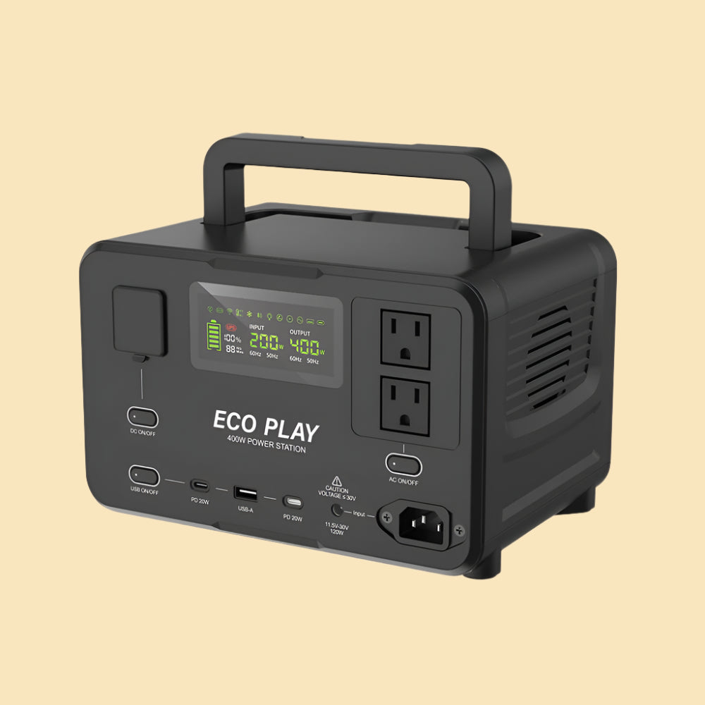 ECO PLAY N089 - 400W Portable Power Station, Black