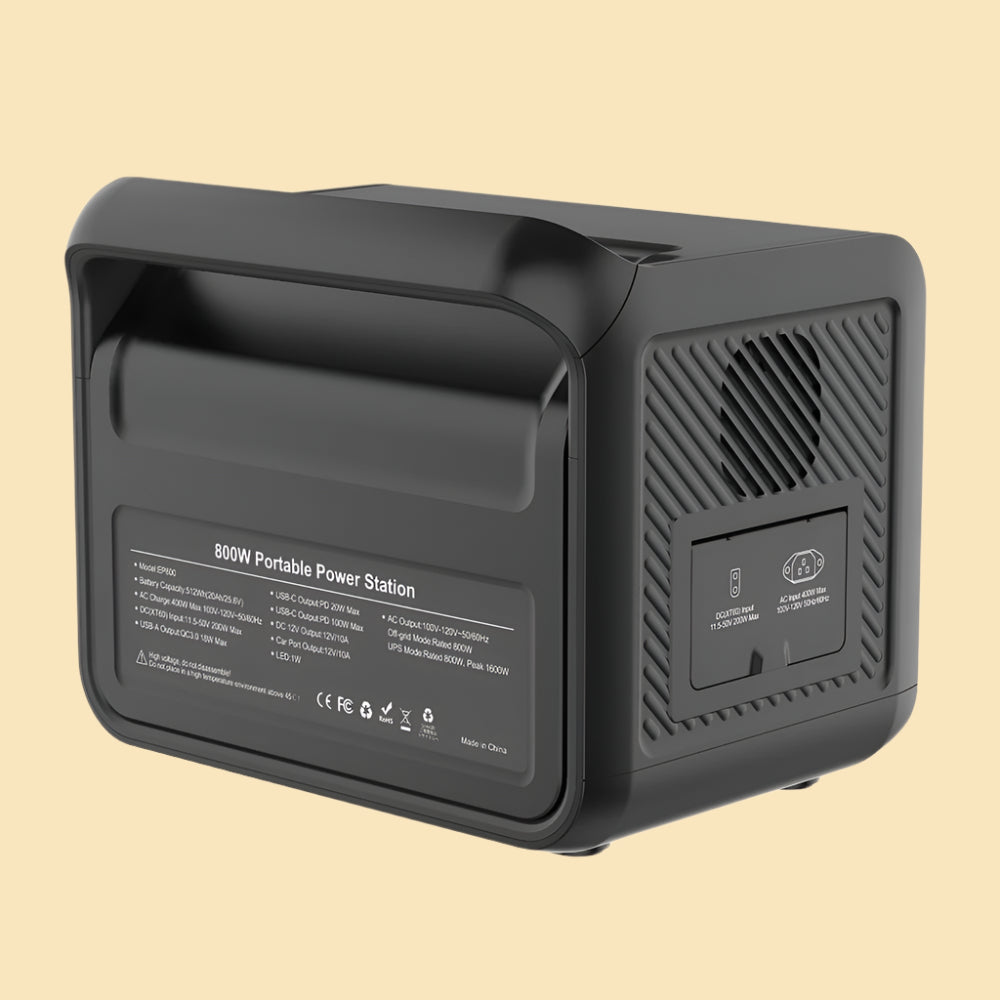 ECO PLAY N054 - 800W Portable Power Station, Midnight Black