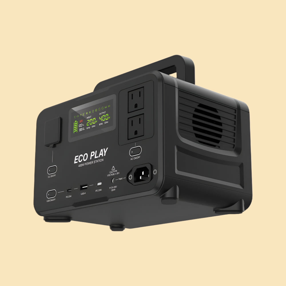 ECO PLAY N089 - 400W Portable Power Station, Black