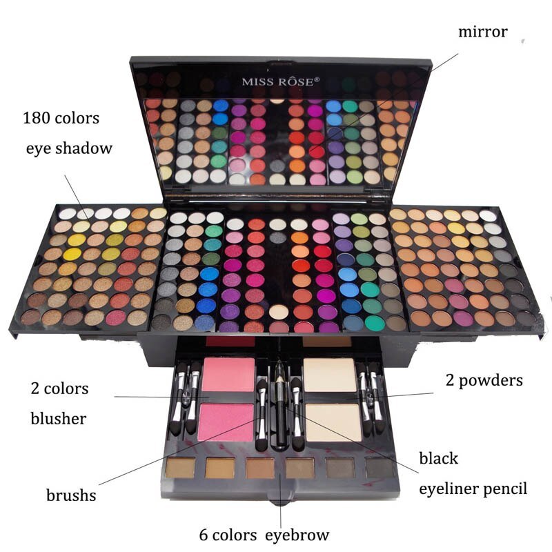 Miss Rose 180 Colors Eye Shadow Blush Set