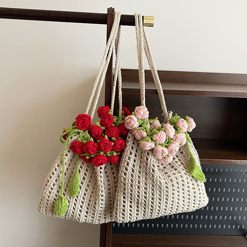 Summer Rose Woven Bag