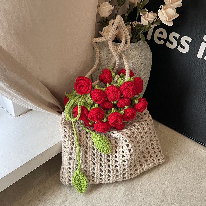 Summer Rose Woven Bag