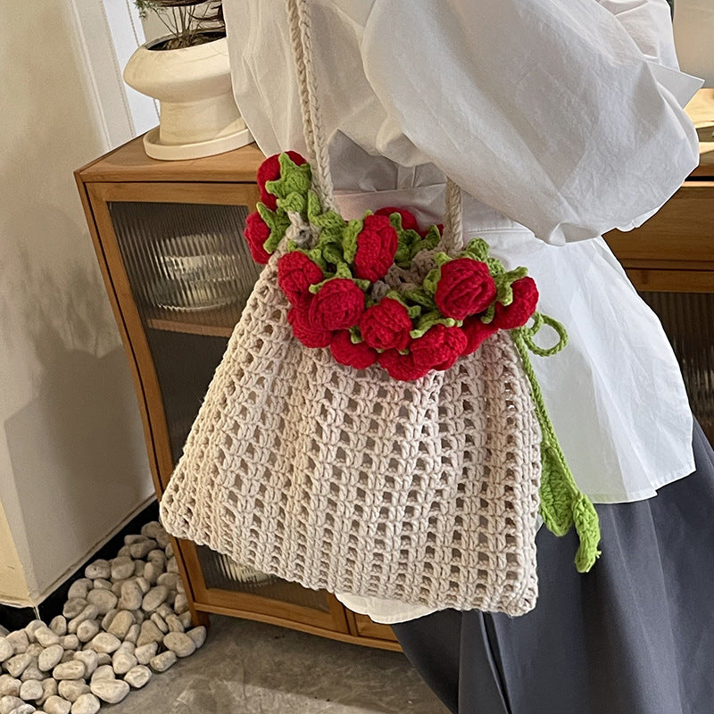 Summer Rose Woven Bag