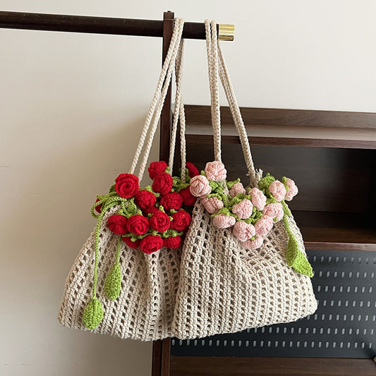 Summer Rose Woven Bag